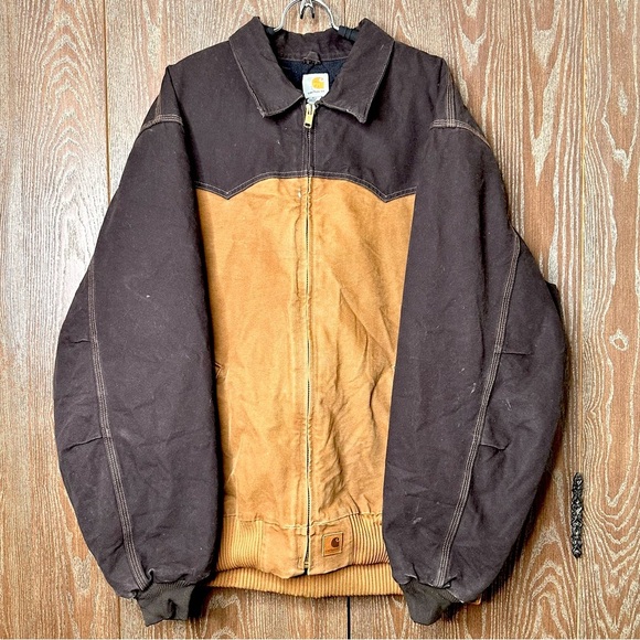 Carhartt Santa Fe Canvas Quilted Lined Western Jacket Two Toned Brown/Tan 3XL